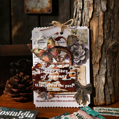 [2602-011] Vintage Text Collage Stickers 6 Styles