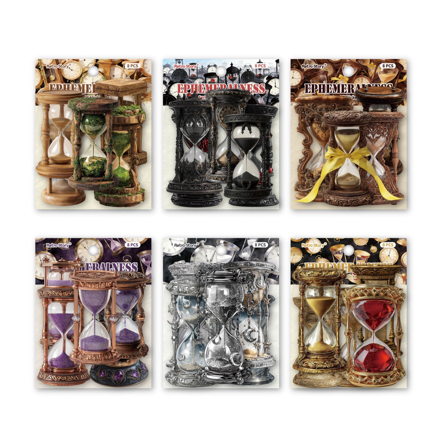 [2603-041] Vintage Classic Collage Stickers 6 Styles