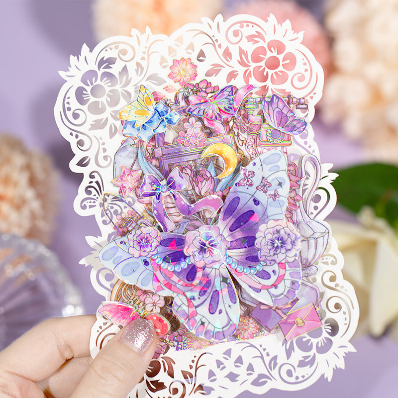 [2603-118] Butterfly Letter Iridescent PET Tape 4 Styles