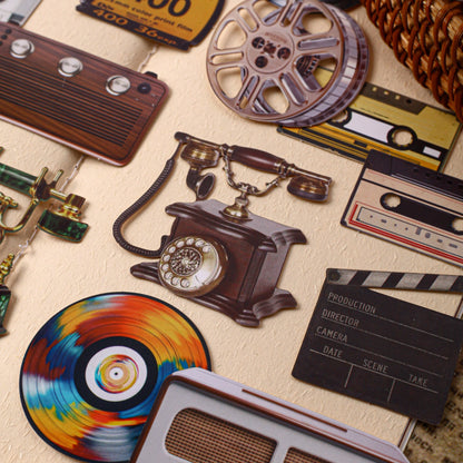[2603-018] Vintage Audio Collage Stickers 6 Styles
