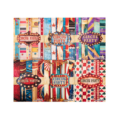 [2603-095] Vintage Circus Party Journal Background Paper 6 Styles
