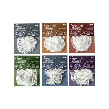 [2601-132] Snowy Creations Puffy PET Stickers – Vintage Objects Collection (6 Designs)