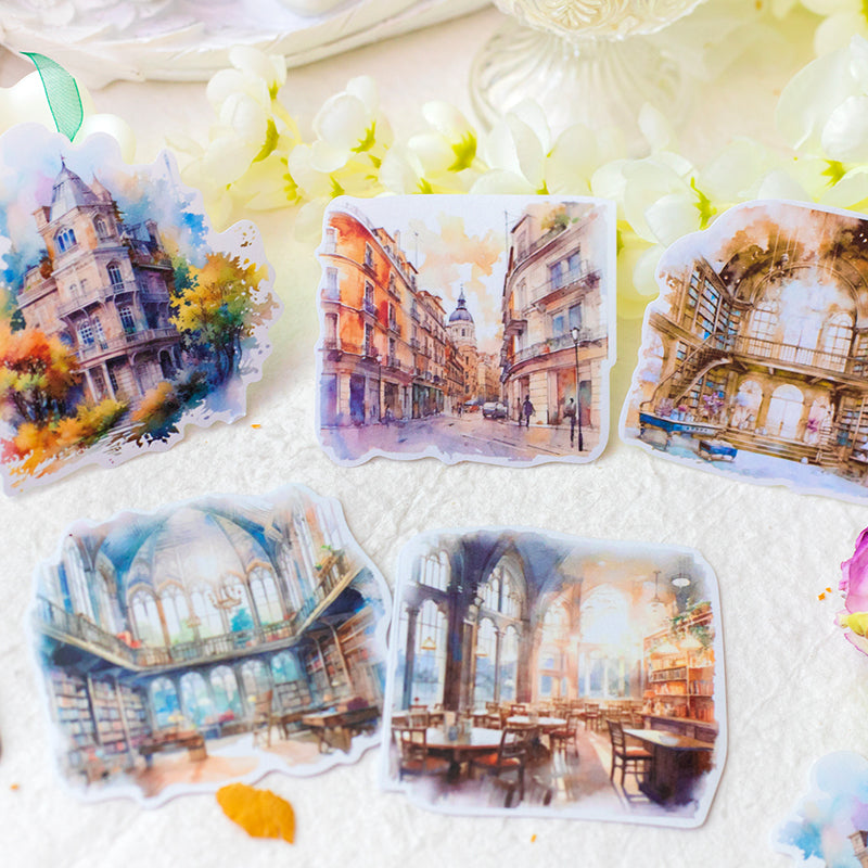 [2603-077] Vintage Travel Collage Stickers 6 Styles