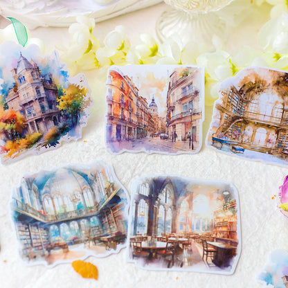 [2603-077] Vintage Travel Collage Stickers 6 Styles