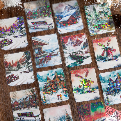 [2601-194] Snowfall Sound Winter Scene Stickers