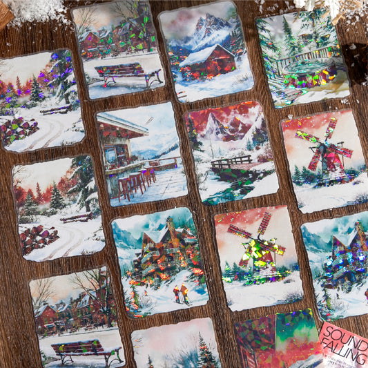 [2601-194] Snowfall Sound Winter Scene Stickers
