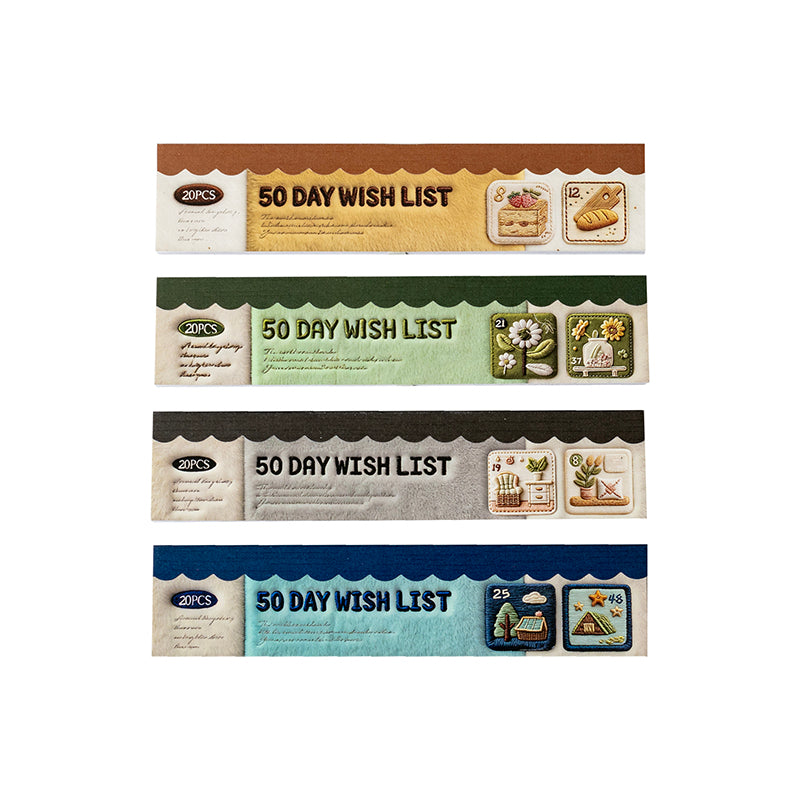 [2603-033] Embroidered Pattern Die Cut Sticker Book 4 Styles