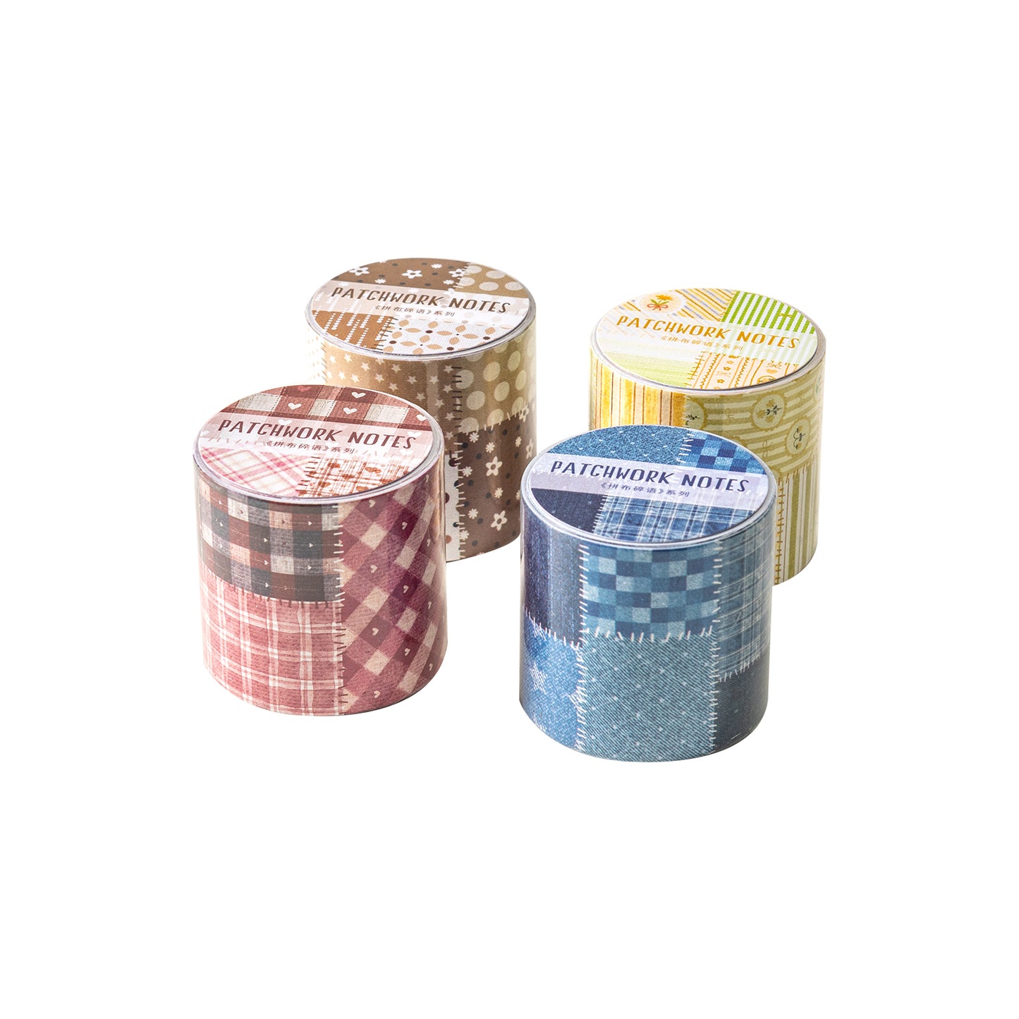 [2603-079] Kraft Patchwork Washi Tape 4 Styles