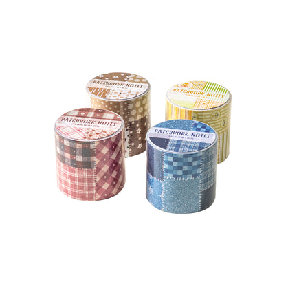 [2603-079] Kraft Patchwork Washi Tape 4 Styles