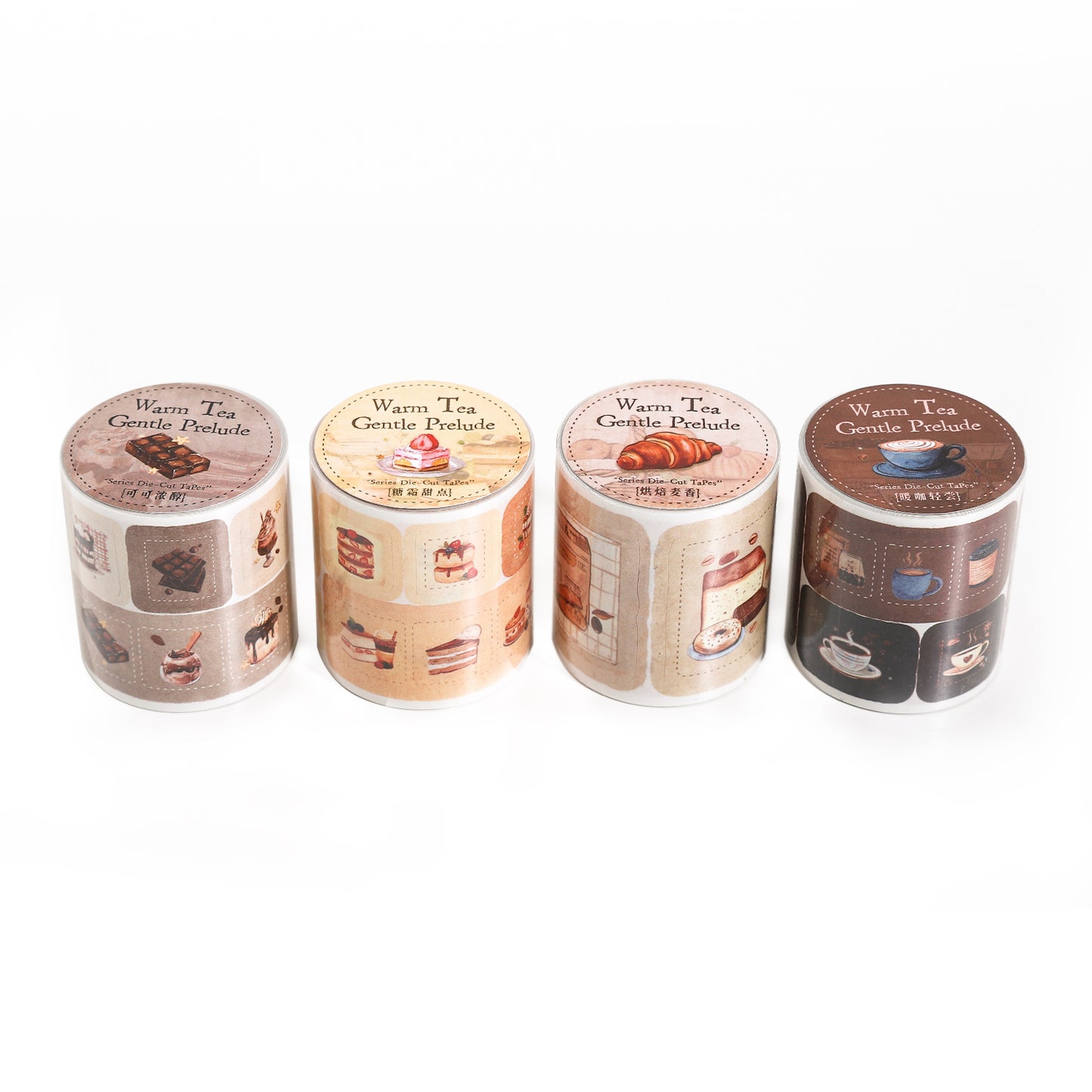 [2601-168] Warm Tea – Vintage Dessert Washi Tape (4 Designs)