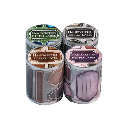 [2602-014] Vintage Handwritten Label Washi Tape 4 Styles