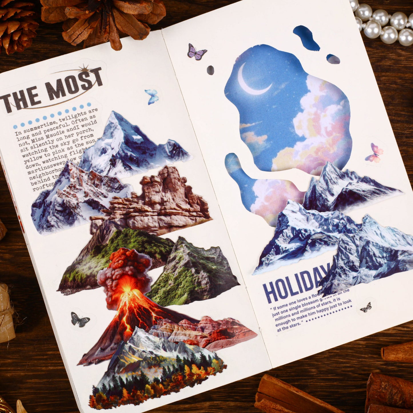 [2601-212] Vintage Mountain Landscape Sticker Pack