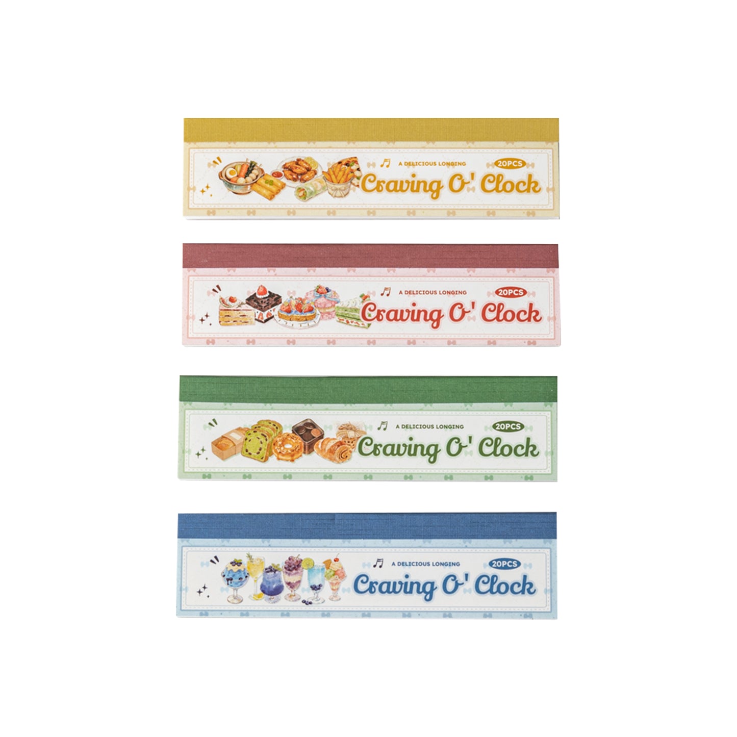 [2603-075] Food Die Cut Sticker Book 20 Sheets 4 Styles