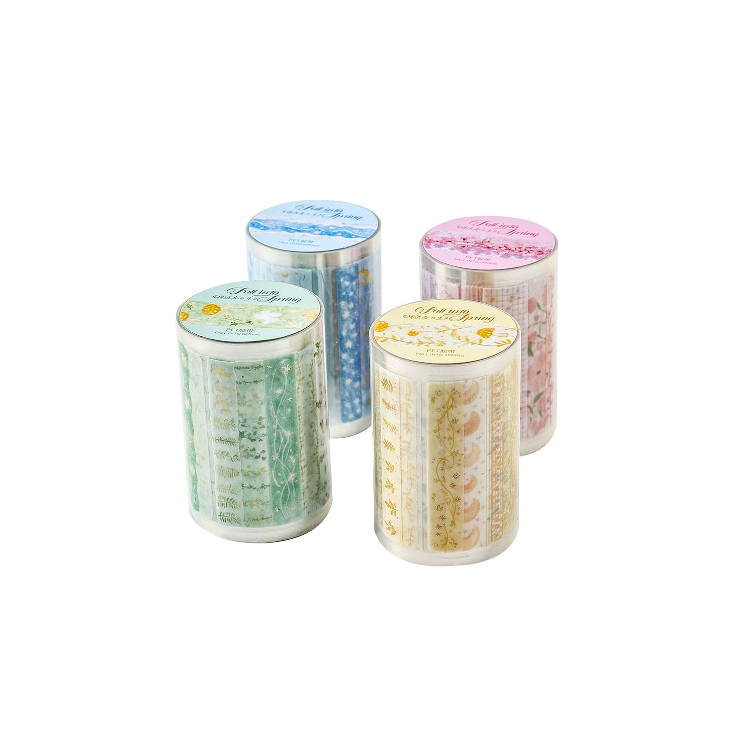 [2601-174] Fall into Spring – PET Die-Cut Decorative Tape Set (4 Designs)