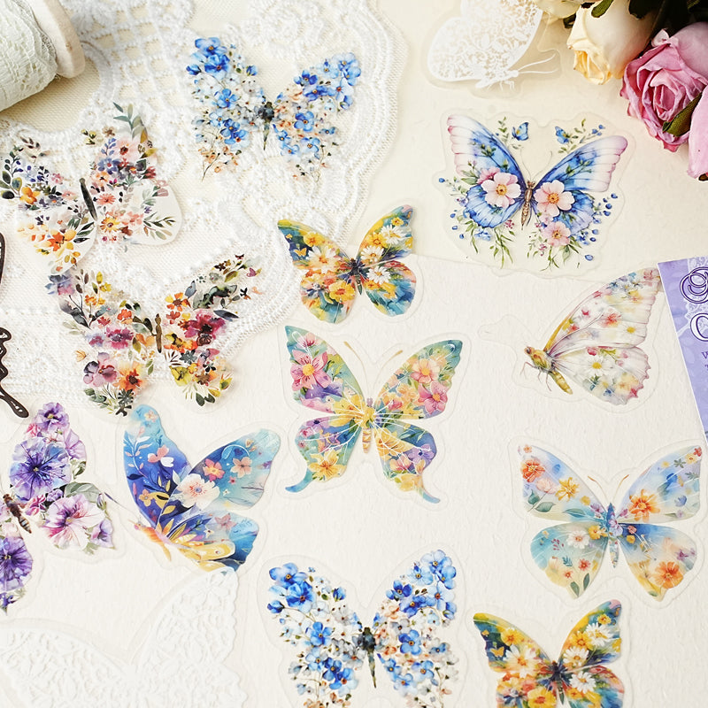 [2603-016] Floral PET Decorative Stickers 6 Styles