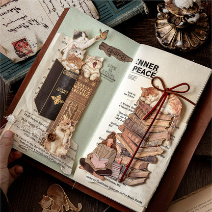 [2602-025] Vintage Gold Foil Bookmark Stickers 3 Styles