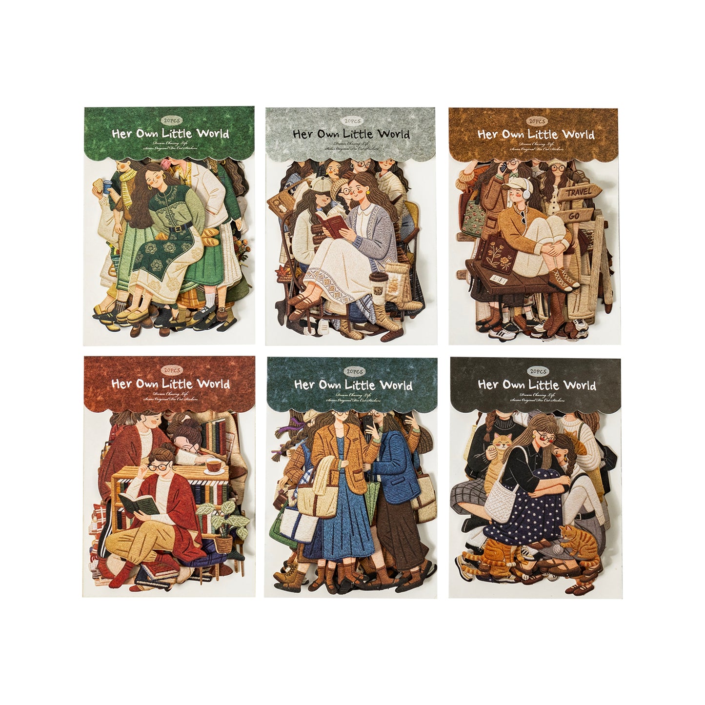 [2603-029] Character Die Cut Stickers No White Border 6 Styles