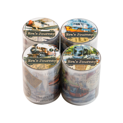 [2603-100] Travel Journal Die Cut Decorative Tape 4 Styles