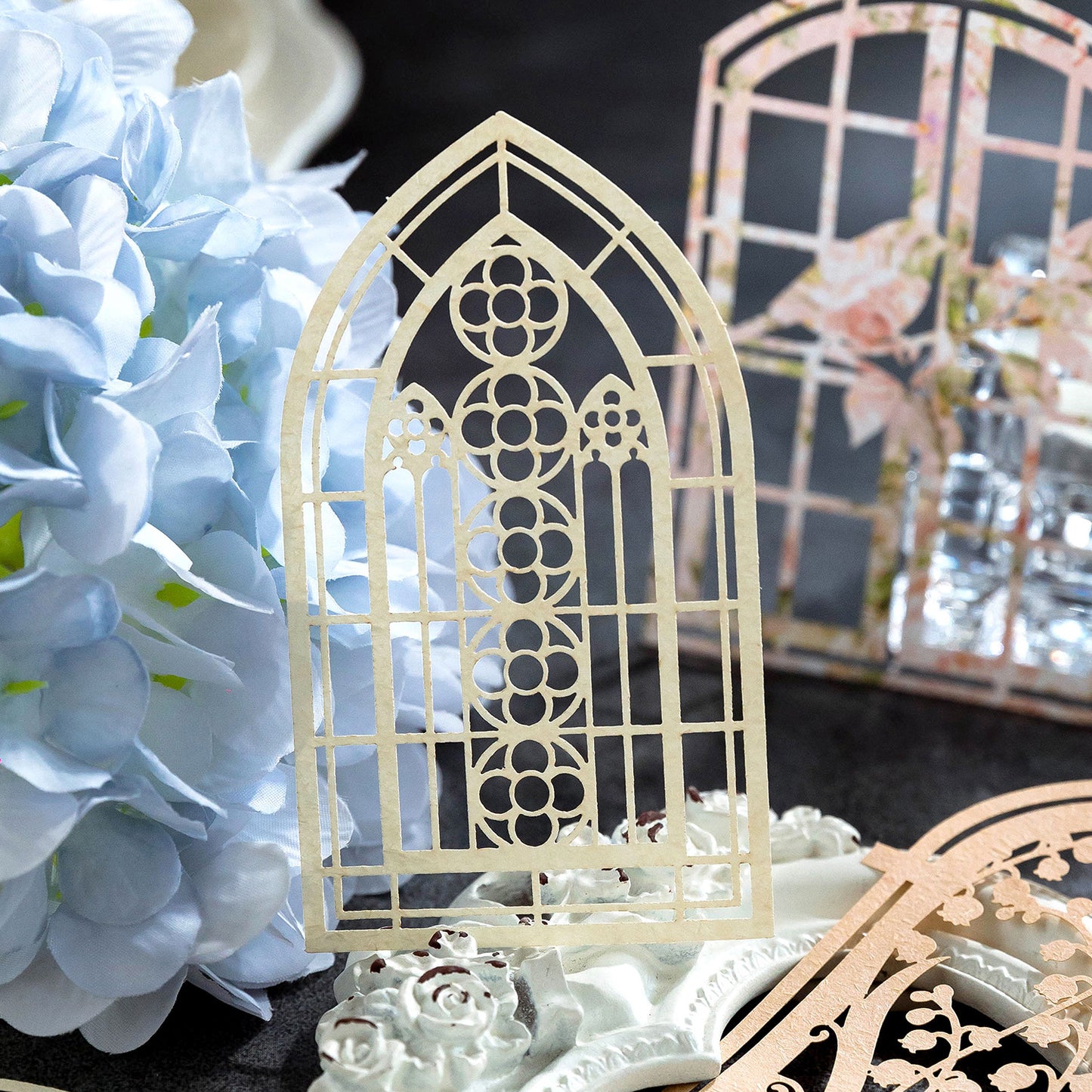 [2603-094] Romantic Lace Frame Journal Collage Stickers 6 Styles