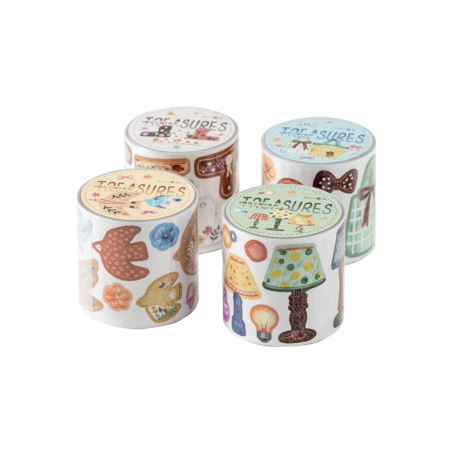 [2601-235] Everyday Objects Series Synthetic Paper Washi Tape Journal Stickers 4 Styles