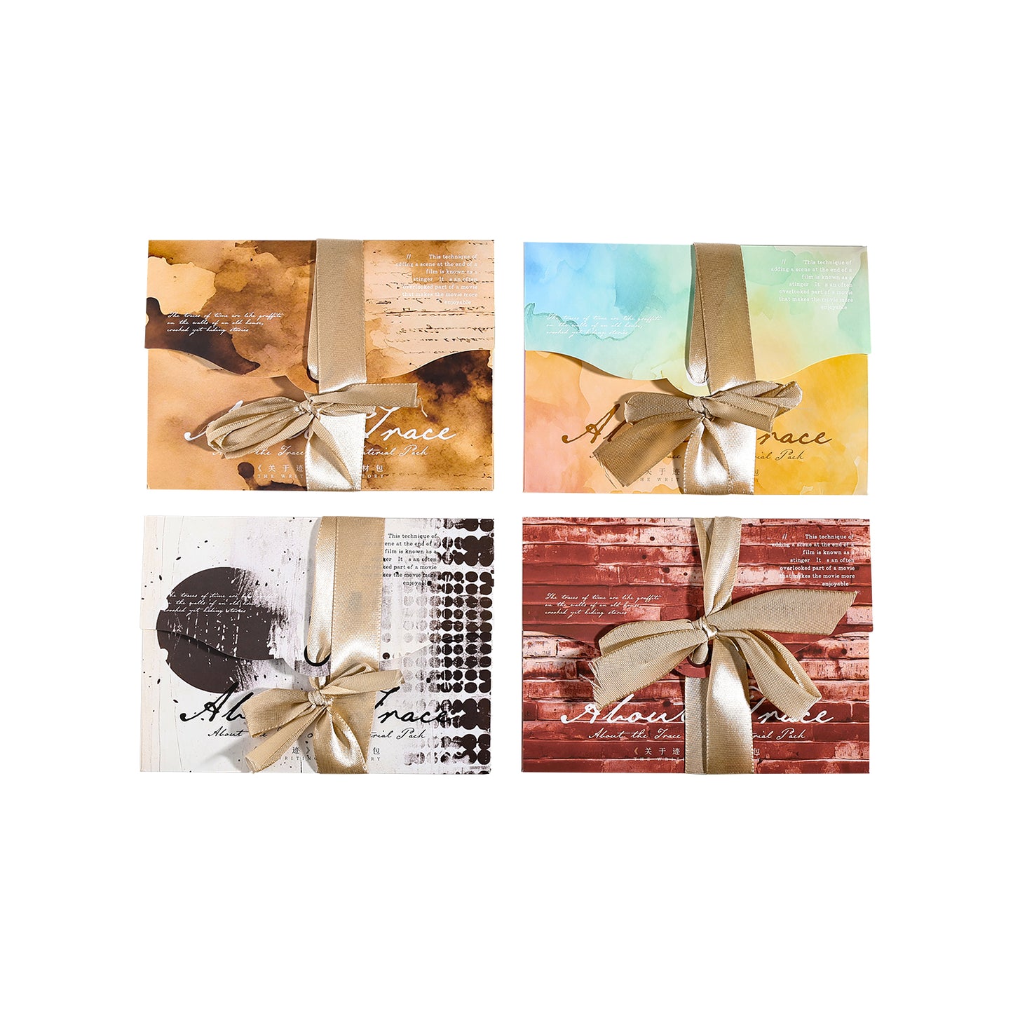 [2601-139] Trace Marks Journaling Kit – Grunge Background & Collage Sticker Set (4 Styles)