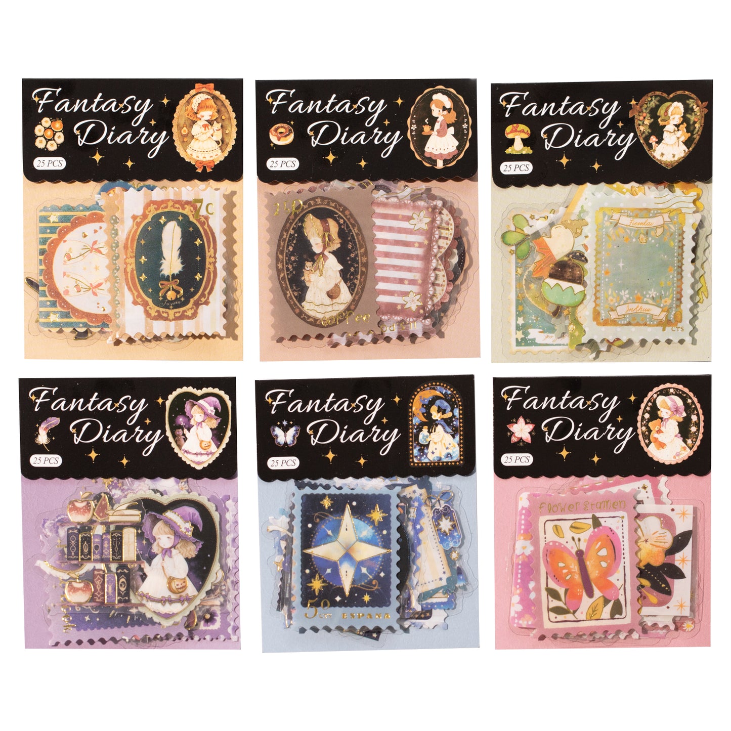 [2603-129] Cute Fantasy PET Sticker Pack 6 Styles