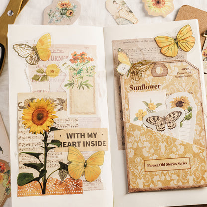 [2603-088] Vintage Floral Memo Note Stickers 6 Styles