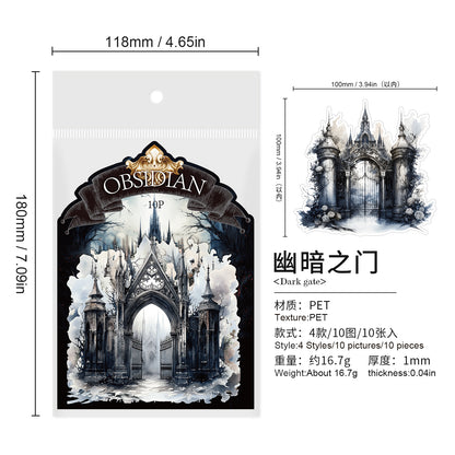 [2601-238] Gothic Cathedral Collage Paper 4 Styles