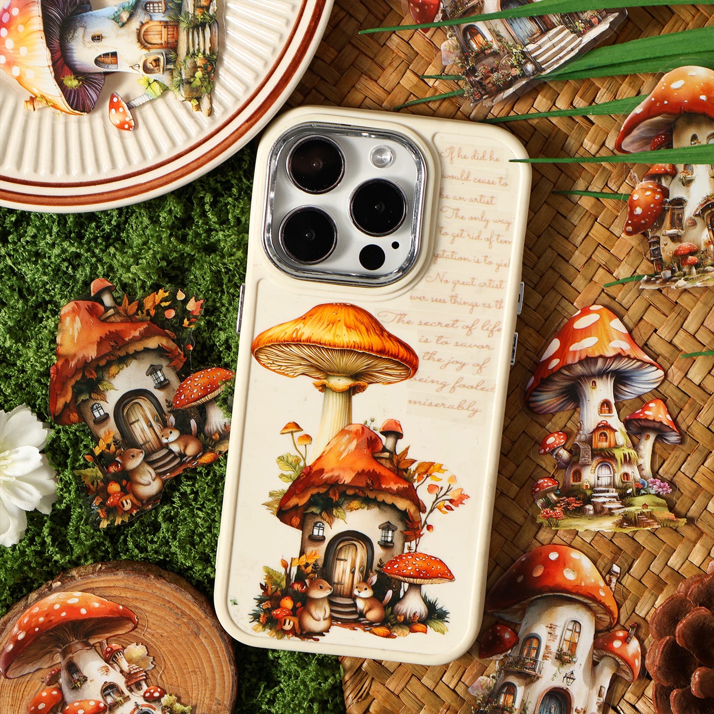 [2601-200] Dark Enchantment Mushroom House Story PET Stickers