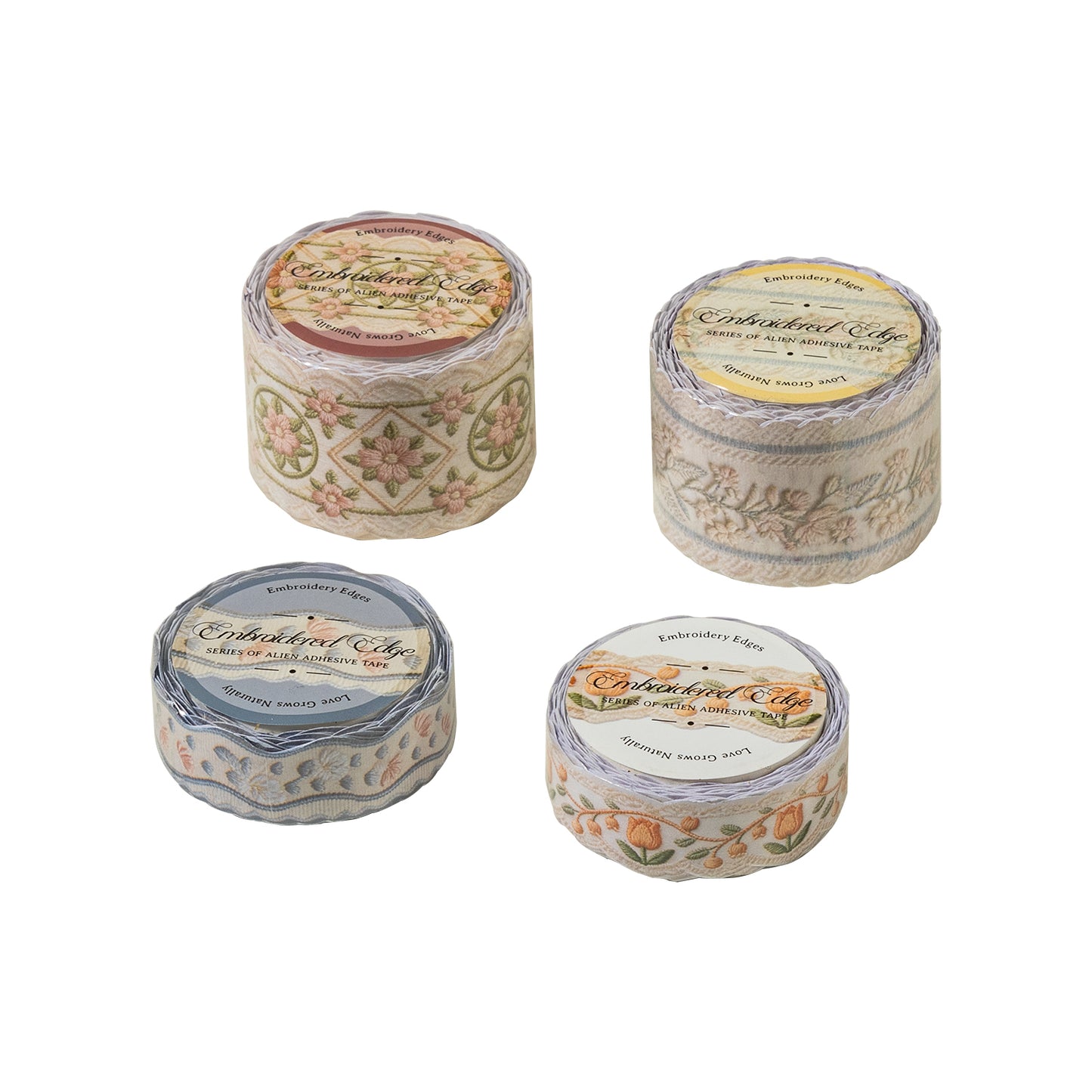 [2601-179] Qibian Collection – Embroidered-Style Decorative Tape Set (4 Designs)