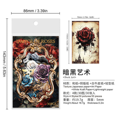 [2603-122] Dark Gothic Forest Journal Collage Stickers 4 Styles
