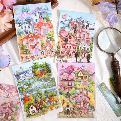 [2603-019] Matte PET Scene Background Stickers 3 Sheets