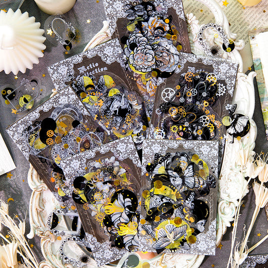 [2603-080] PET Gold Foil Vintage Collage Stickers 6 Styles