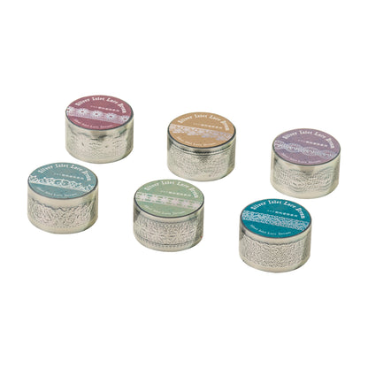 [2601-175] Silver Lace Isle – Foil-Embossed PET Border Tape Set (6 Designs)