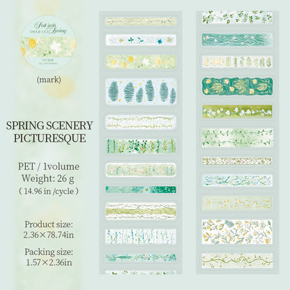 [2601-174] Fall into Spring – PET Die-Cut Decorative Tape Set (4 Designs)