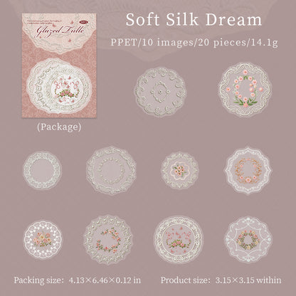 [2603-120] Lace Mesh PET Sticker Pack 4 Styles