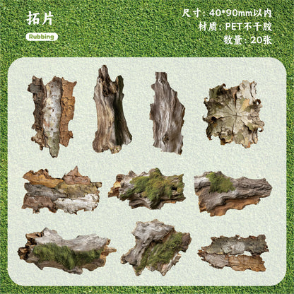 [2601-148] Moss & Stone Botanical Stickers – Nature Collage Journal Pack (6 Designs)