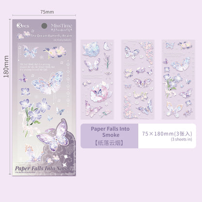 [2603-087] Iridescent Butterfly PET Decorative Stickers 8 Styles
