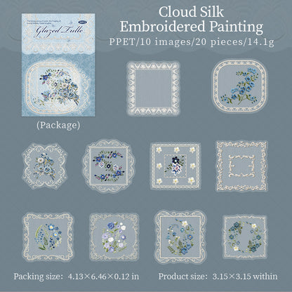 [2603-120] Lace Mesh PET Sticker Pack 4 Styles
