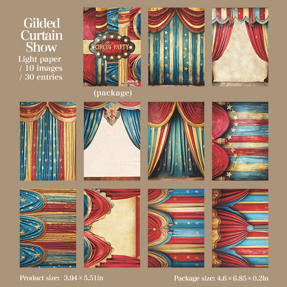 [2603-095] Vintage Circus Party Journal Background Paper 6 Styles