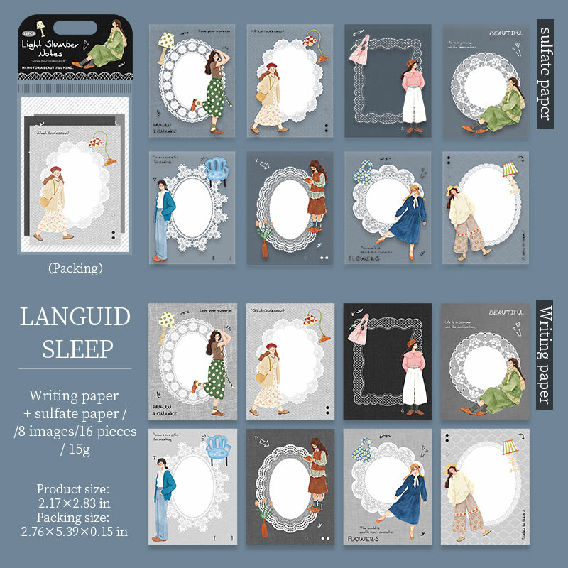 [2603-036] Hand Drawn PET Background Collage Stickers 6 Styles
