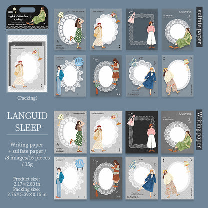 [2603-036] Hand Drawn PET Background Collage Stickers 6 Styles