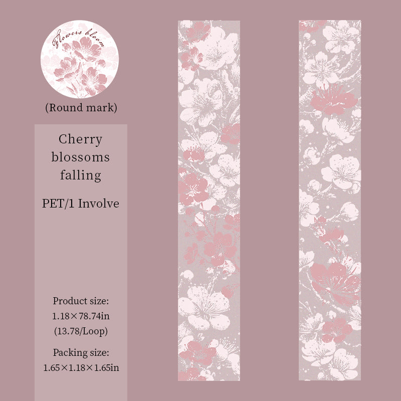 [2601-186] Blooming Dawn Botanical PET Washi Tape