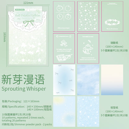 [2603-085] Soft Pastel Journal Background Paper 6 Styles