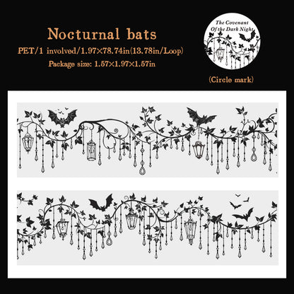 [2601-150] Gothic Rose PET Washi Tape – “Covenant of the Dark Night” Series (6 Designs)