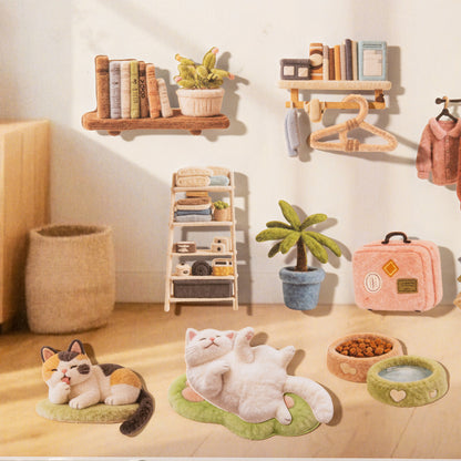 [2603-030] Plush Theme Card Stickers 30 Pieces 6 Styles
