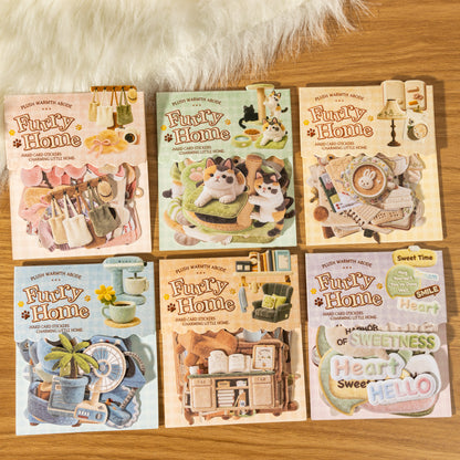 [2603-030] Plush Theme Card Stickers 30 Pieces 6 Styles