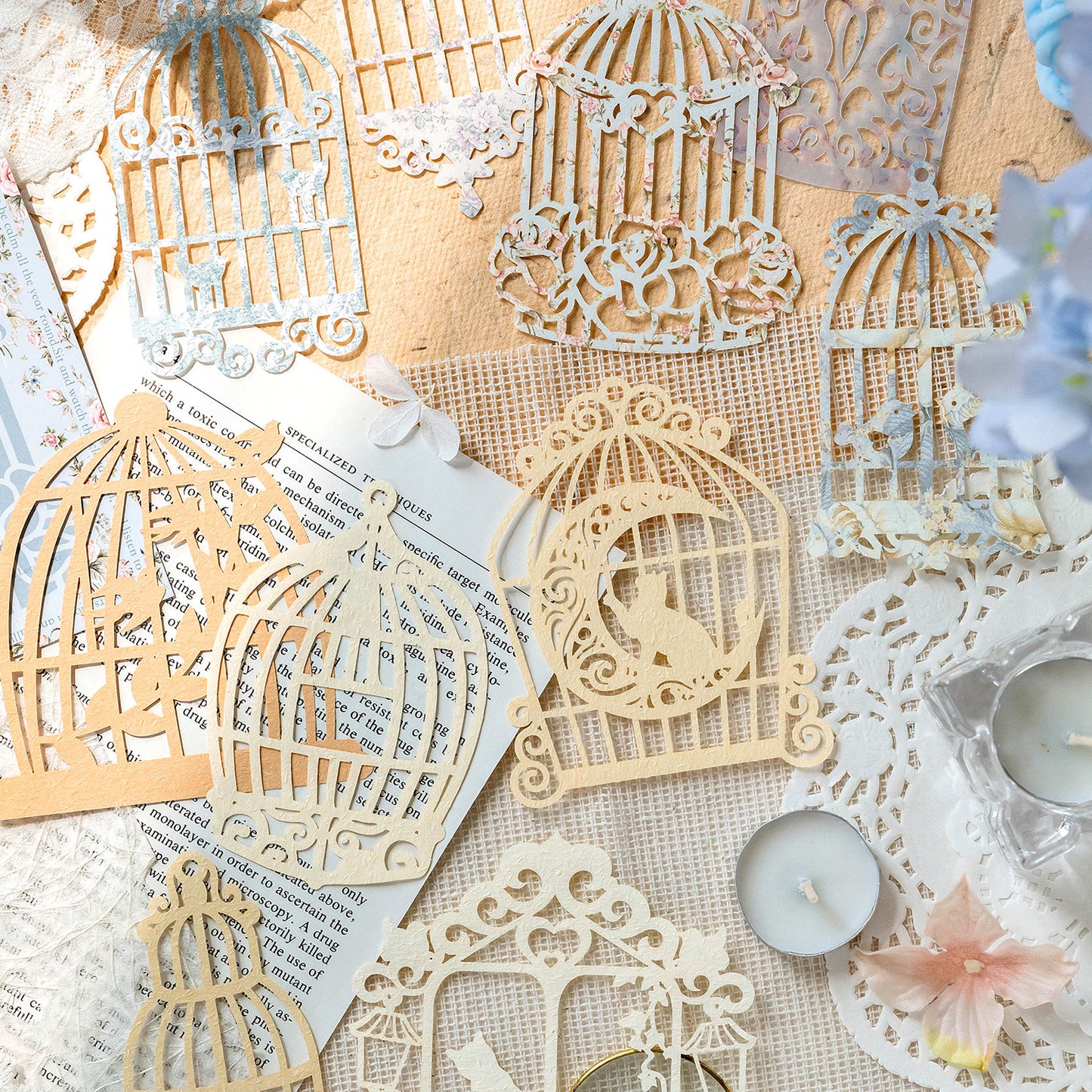 [2603-094] Romantic Lace Frame Journal Collage Stickers 6 Styles
