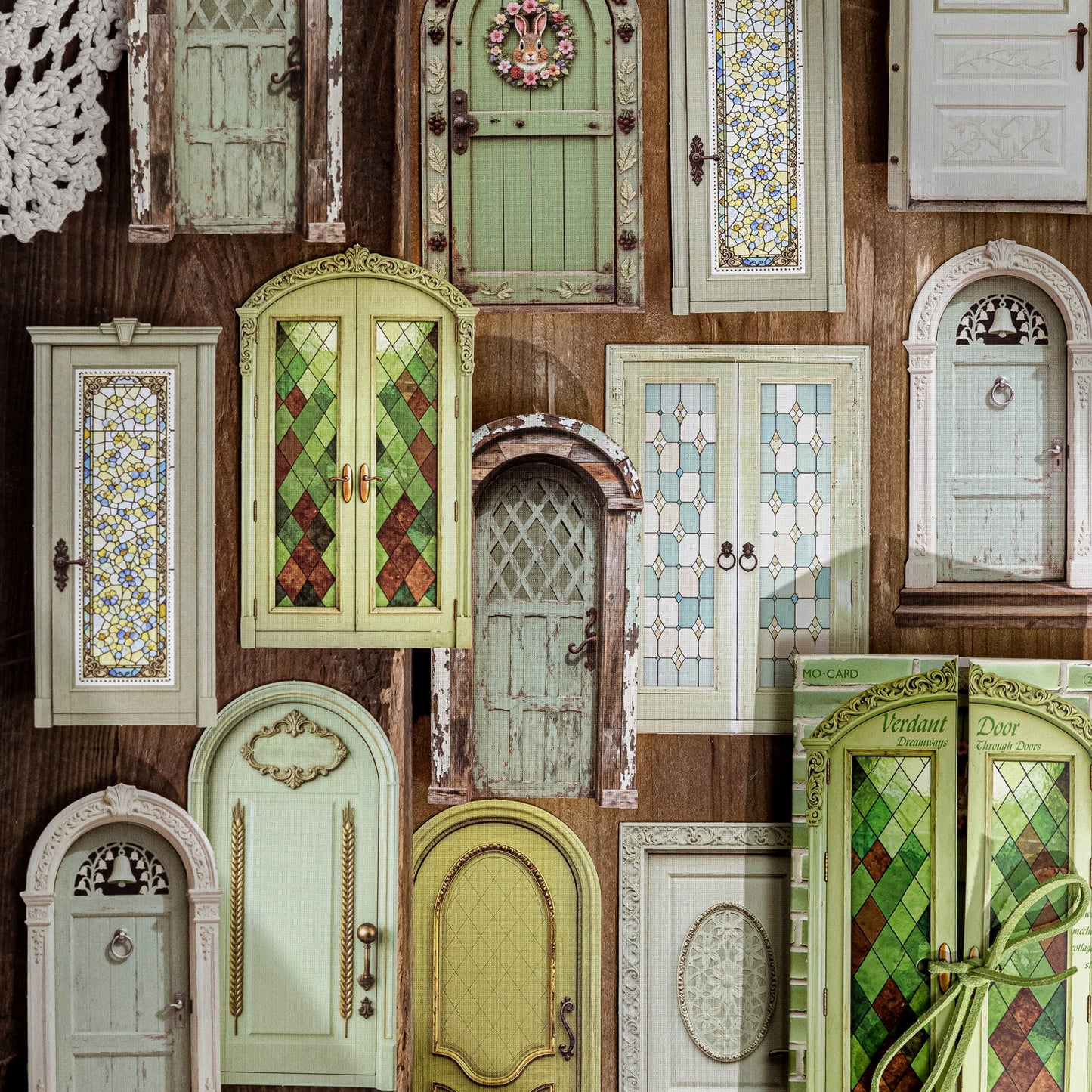 [2602-026] Vintage Door Frame Collage Stickers 6 Styles
