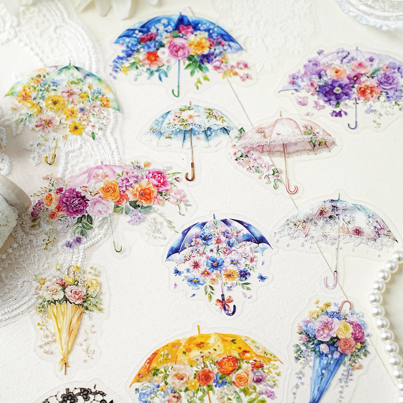 [2603-016] Floral PET Decorative Stickers 6 Styles